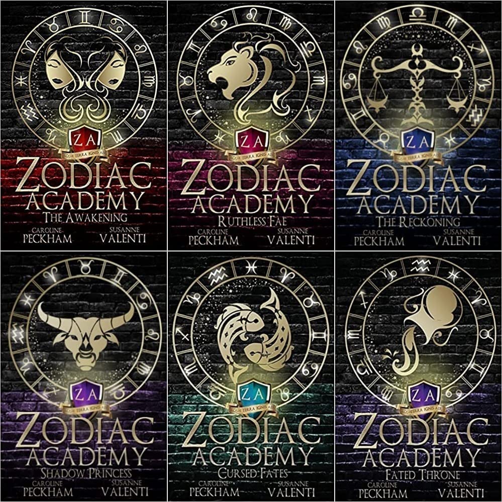 Zodiac Academy Series 6 books Collection Set ( The Awakening , Ruthless Fae, The Reckoning, Shadow Princess, Cursed Fates, Fated Throne ) Paperback by Caroline Peckham