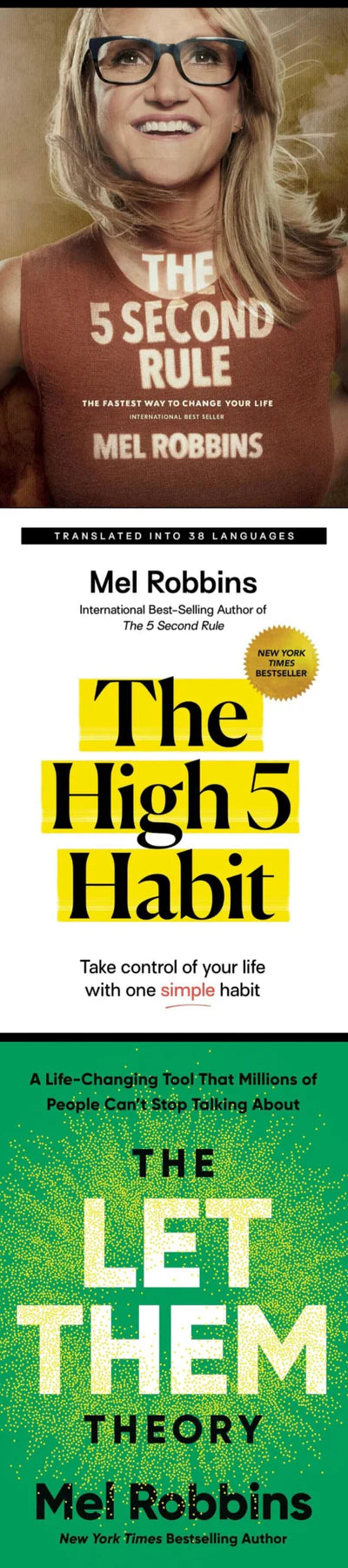 Mel Robbins 3 books combo( The 5 Second Rule & The Let Them Theory & The High 5 Habit )- Paperback- by Mel Robbins
